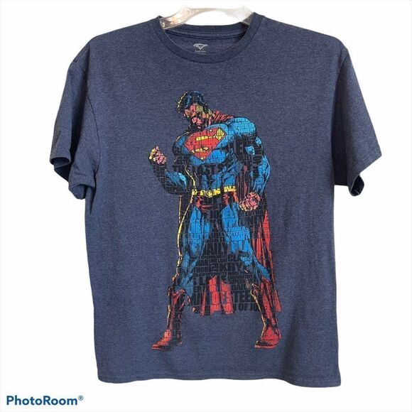 Vintage Superman Tshirt with Topography - Large‎ - Picture 2 of 6